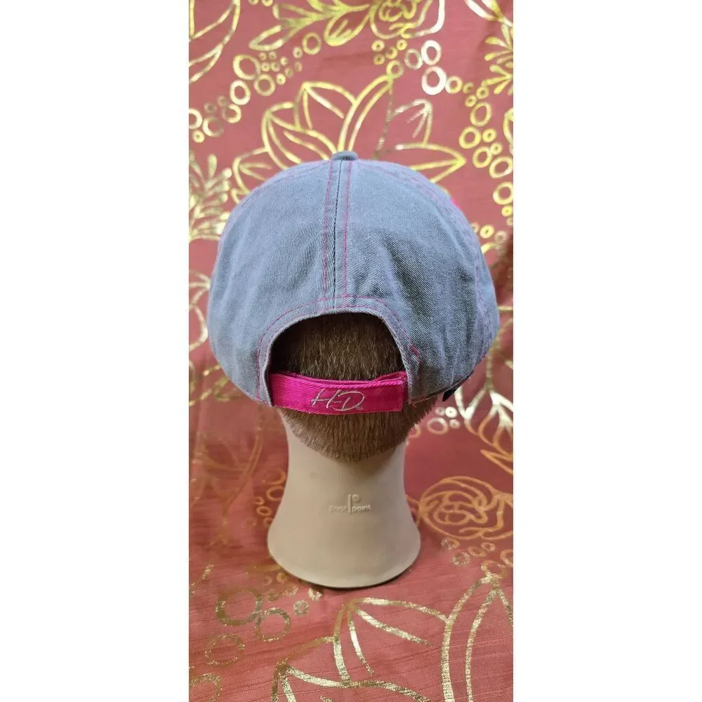Harley Davidson pink and gray strapback baseball cap